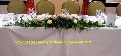 Pinks White & Purple Top Table