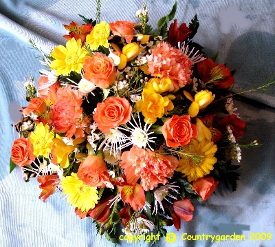 Hot Orange and gold Posy R P 11