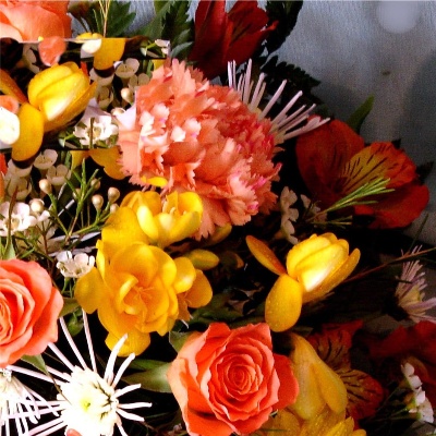 Hot Orange and gold Posy R P 11