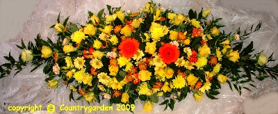 Yellow rose casket spray C S 24