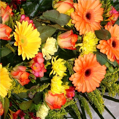 Hot orange & Lemon Faux bouquet F B20