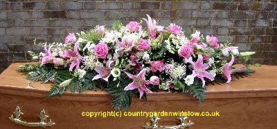 Rose and Scented Lilly Casket CS 105