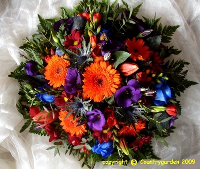 Bright Orange and Blue Posy