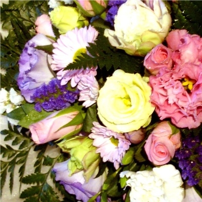 Pink Rose and Eustomia Posy