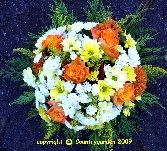 Orange yellow white posy R P29