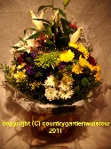 White Yellow & Purple Handtied bouquet. HT 2