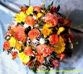 Hot Orange & Gold Posy