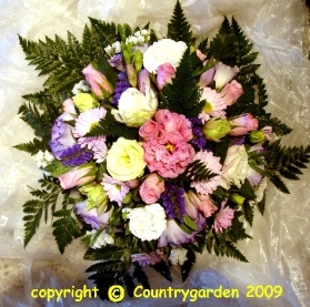 Pink Rose and Eustomia Posy